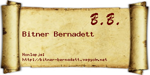 Bitner Bernadett névjegykártya