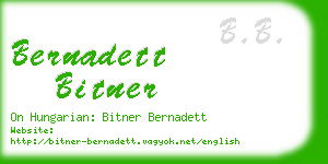 bernadett bitner business card